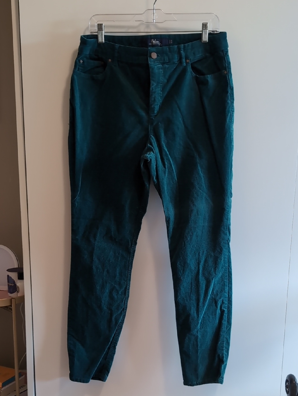 Boden Women's Velvet Skinny Jeans in Teal